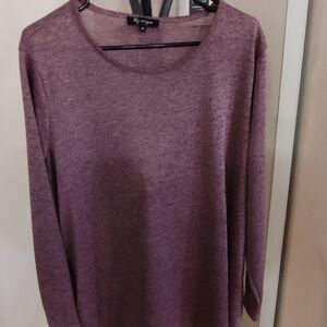 Long Sleeve Crewneck Top - Mauve Heather